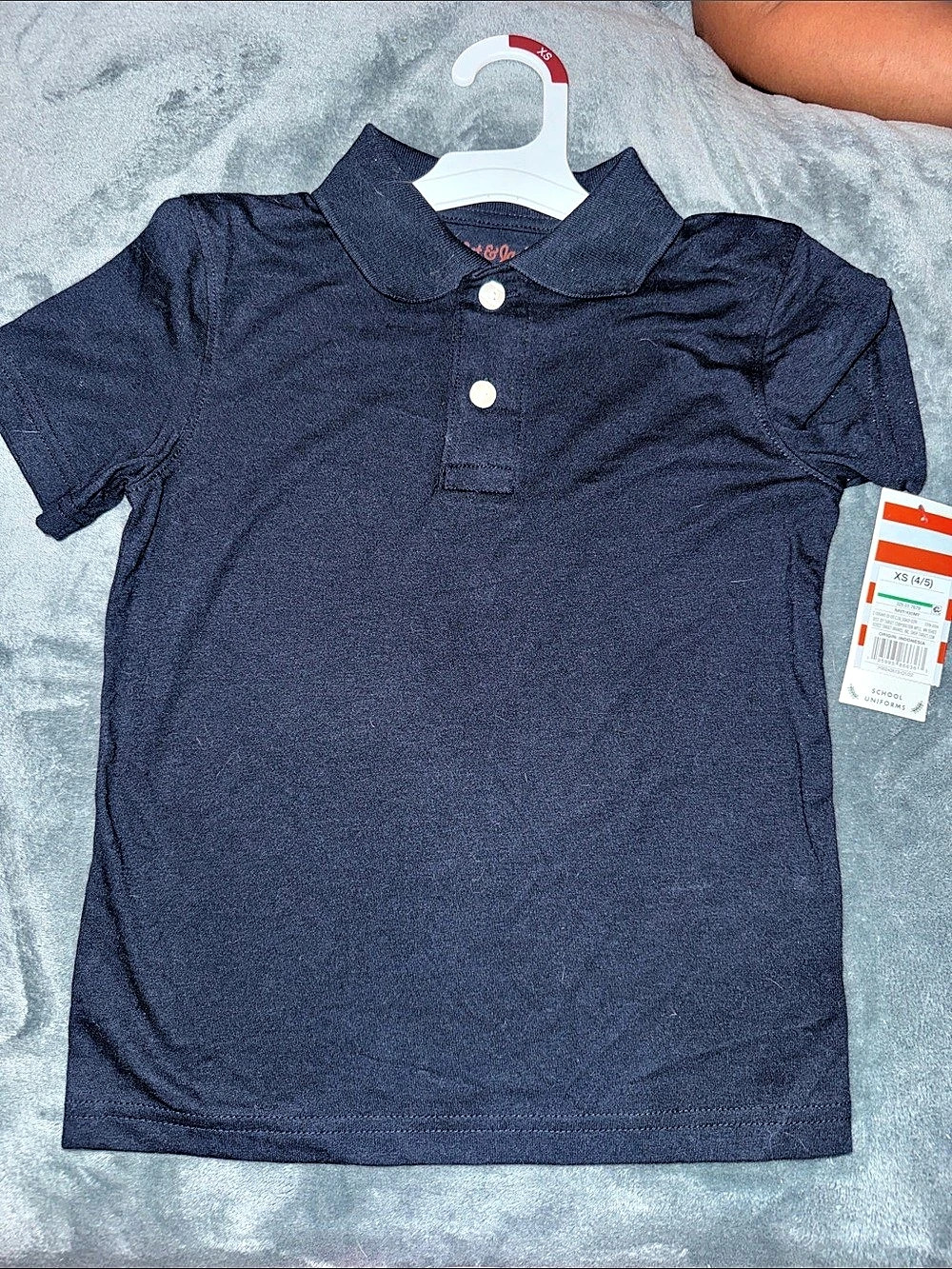 Cat & Jack School Uniform Polo Girls XS (4/5) Blue Polo NWT